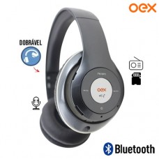 Headphone sem Fio Bluetooth/SD/P2/FM Ajustável e Dobrável com Microfone Balance OEX HS301 - Cinza